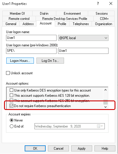 UserWithoutKerberosPreAuthentication