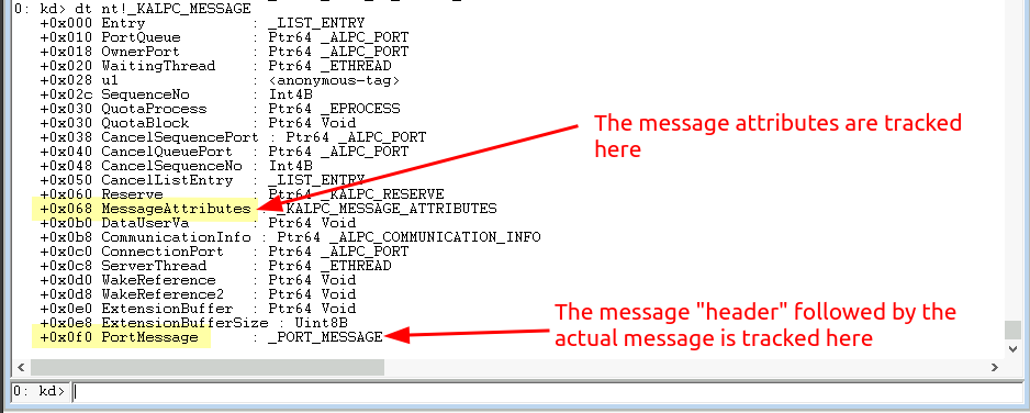 KALPC_MESSAGE structure