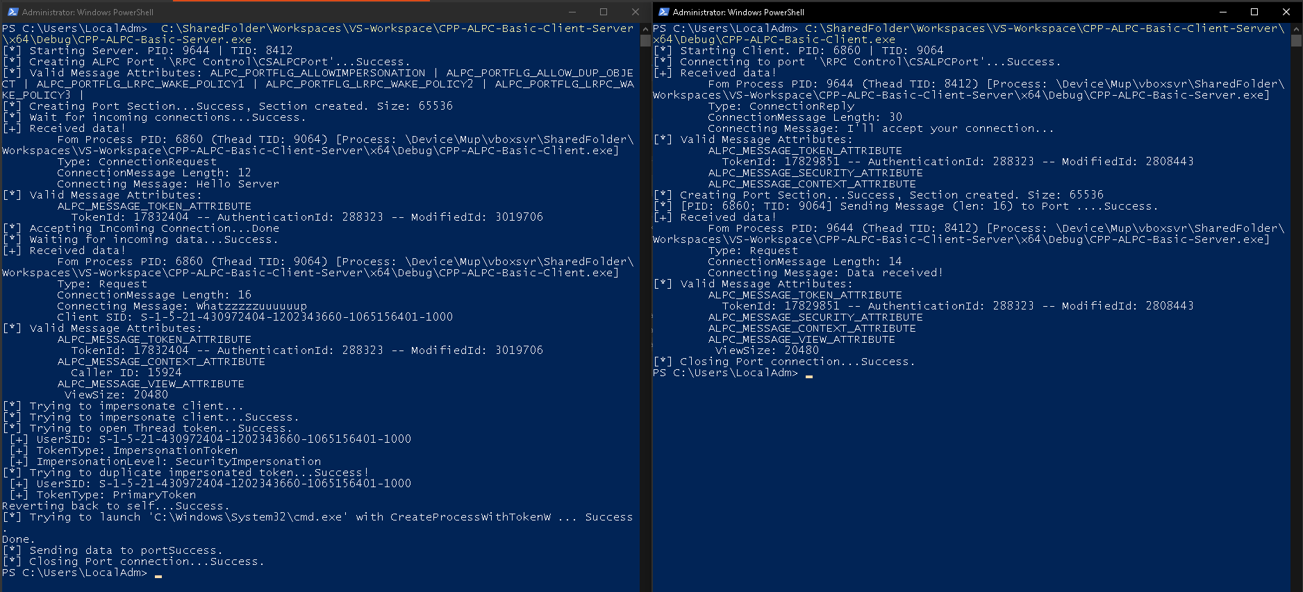 Sample ALPC Client and Server Applications